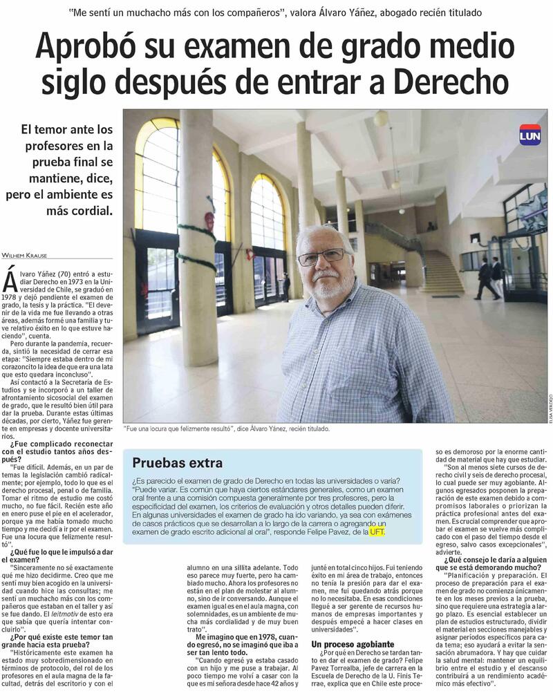Las-Ultimas-Noticias-LUN-Felipe-Pavez-Jefe-Carrera-Escuela-Derecho-Universidad-Finis-Terrae-consejos-preparacion-examen-de-grado-abogados-completa