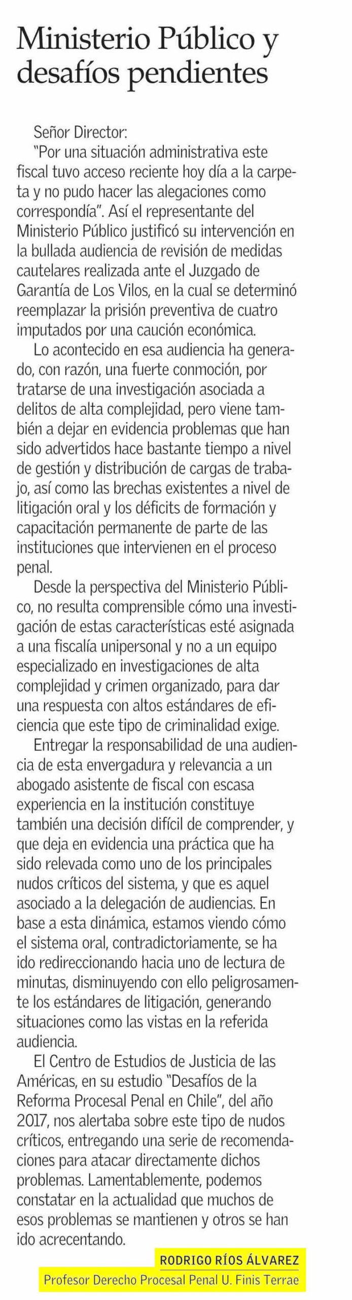 El-Mercurio-Rodrigo-Ríos-Facultad-Derecho-Universidad-Finis-Terrae-error-Ficalia-Ministerio-Publico-Los-Vilos-Tren-Aragua-cautelares-completo