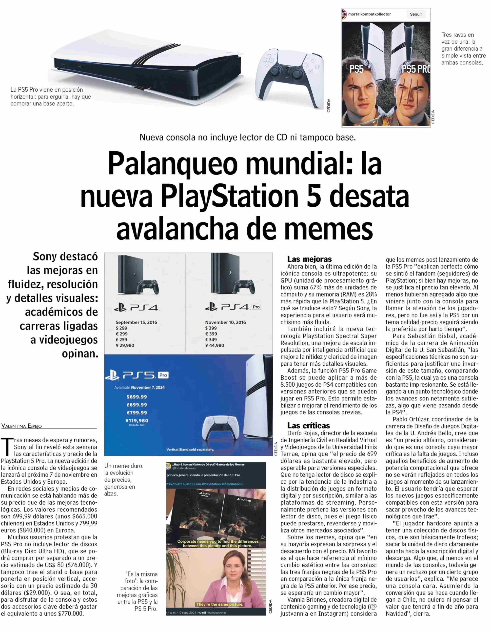 Nota LUN playstation 5 pro