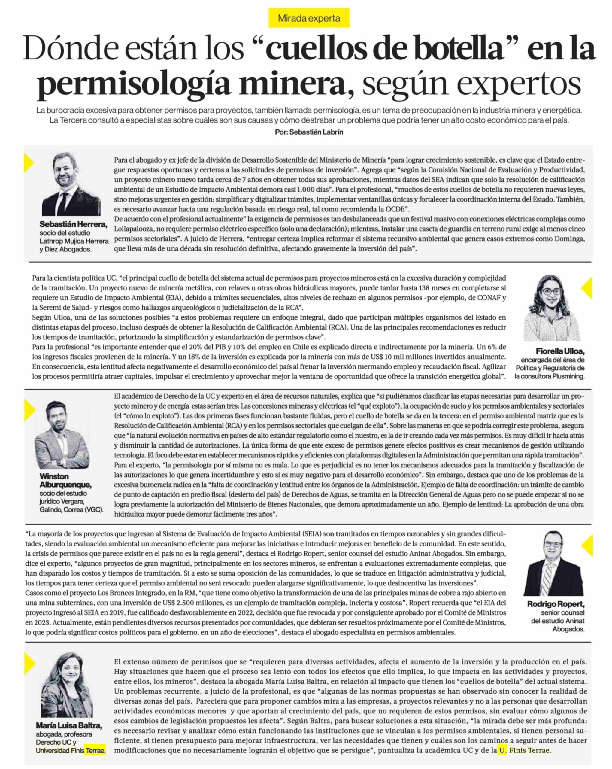 Ma-Luisa-Baltra-Facultad-Derecho-Universidad-Finis-Terrae-Magister-Derecho-Recursos-Naturales-Medio-Ambiente-La-Tercera-permisologia-derecho-minero-principal