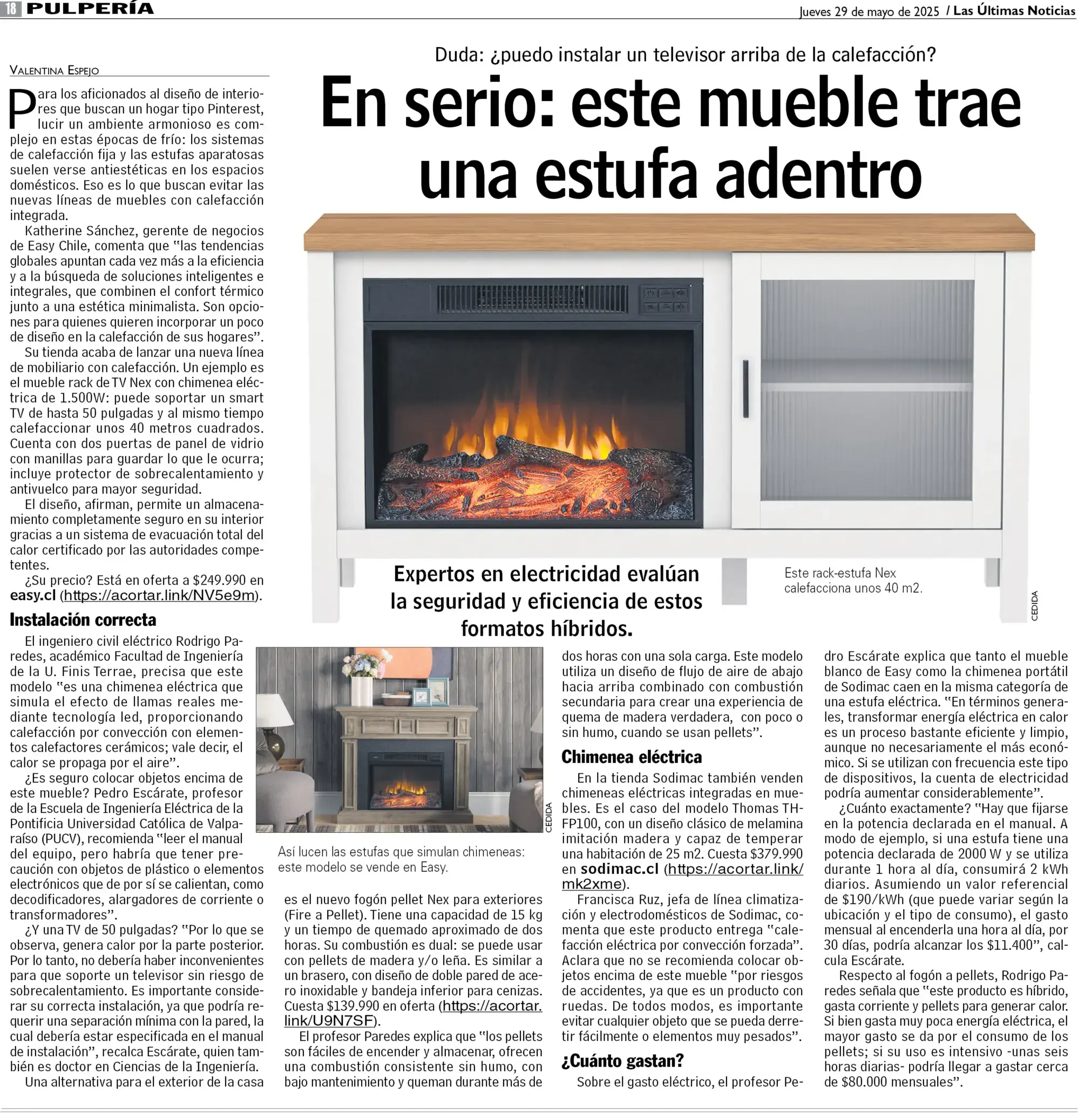 Nota LUN sobre nuevos calefactores que salen al mercado.