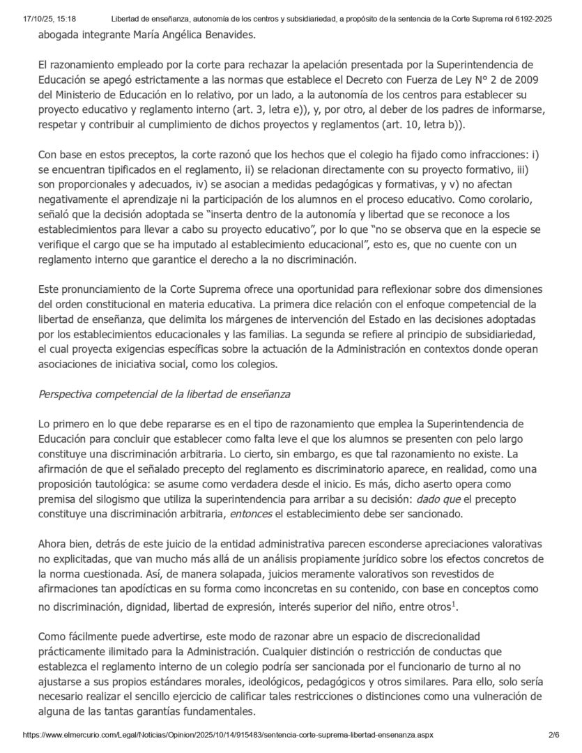 Libertad de enseñanza, autonomía de los centros y subsidiariedad, a propósito de la sentencia de la Corte Suprema rol 6192-2025_page-0002