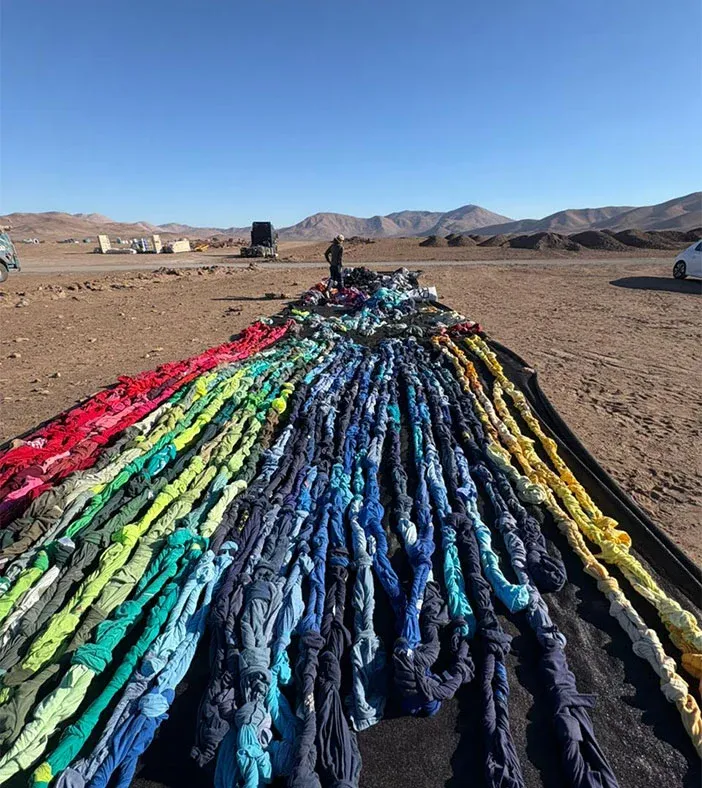 Ensayos técnicos y pruebas de material para El Gigante Vestido