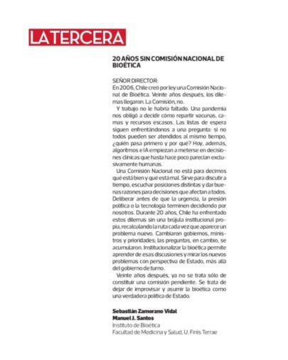 Centro de Políticas Públicas en La Tercera
